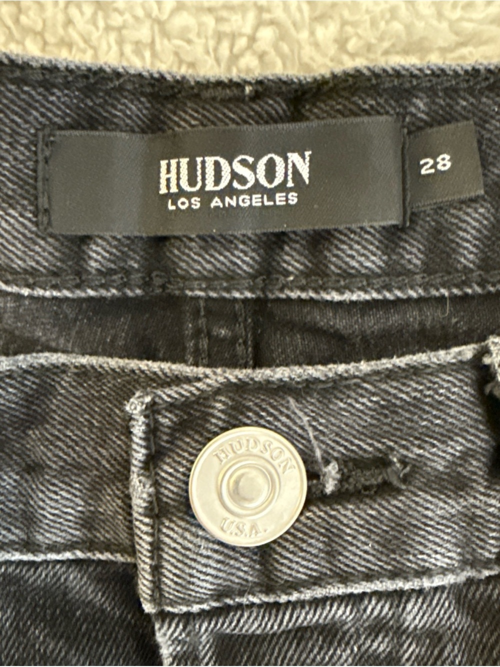 Hudson Lori Denim High Rise Shorts In Night Fever Women Size 28 Cotton Raw Hem - Picture 4 of 11